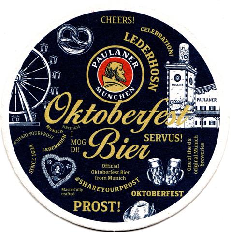 mnchen m-by paulaner oktoberfestbier 1a (rund215-hg dunkel)